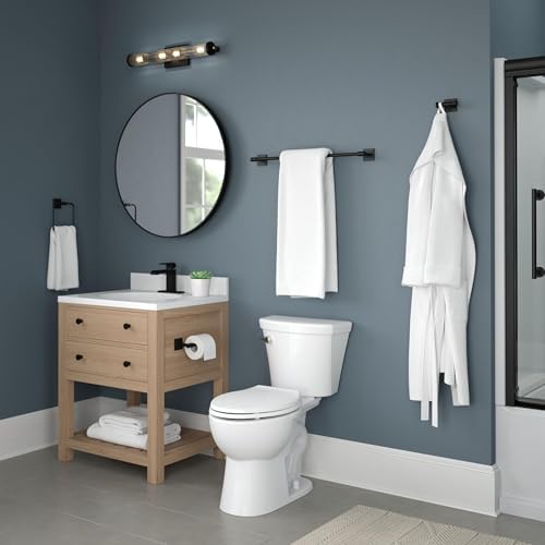 delta faucet mclaren 3-piece bathroom set, matte black showing dimensions