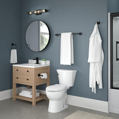 delta faucet mclaren 3-piece bathroom set, matte black showing dimensions