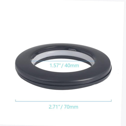 42 Pack Curtain Grommets Inner Diameter 1-9/16"(40mm) Plastic Large Curtain Eyelet Rings Nanoscale Low Noise Large Grommet Installation Kit for Fabric (Black)