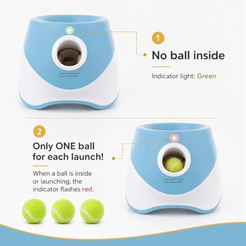 automatic dog ball launcher with 3 adjustable shoot, front angle view