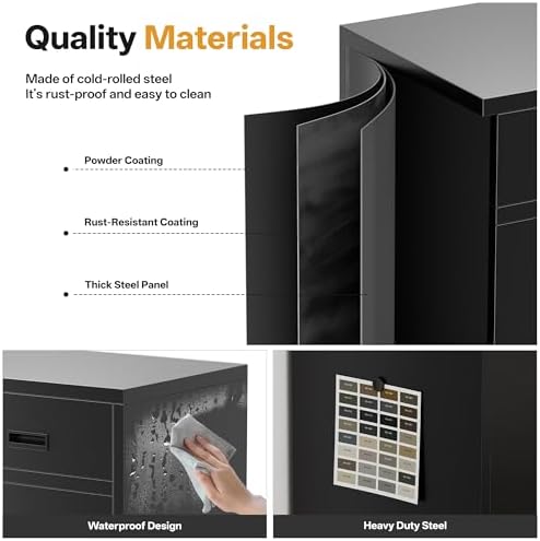 metal storage cabinet, garage storage cabinet with 1, side view