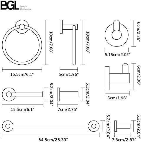 bgl bathroom accessory set chrome 4 pieces bathroom, package contents