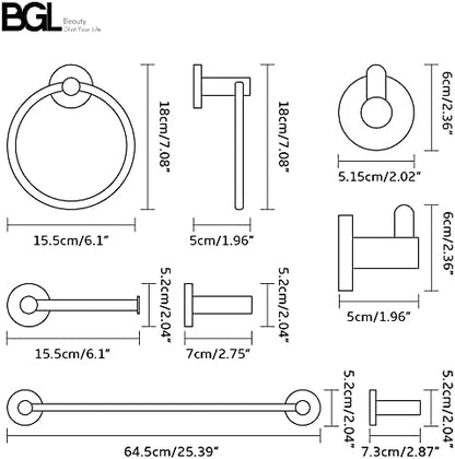 bgl bathroom accessory set chrome 4 pieces bathroom, package contents