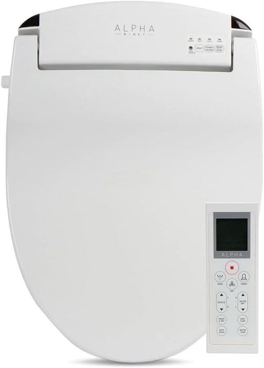ALPHA BIDET JX2 Round Bidet Toilet Seat, Endless Warm Water, *NEW* Bowl Mist by ALPHABIDET
