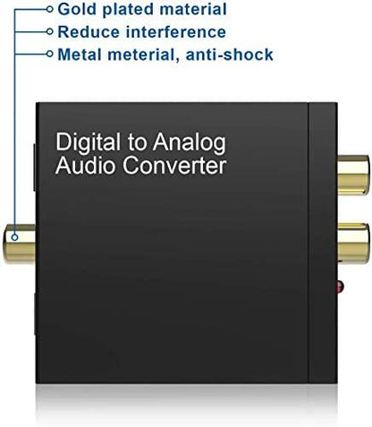 DAC 192KHz Digital to Analog Audio Converter, Optical to RCA Adapter - Image 4