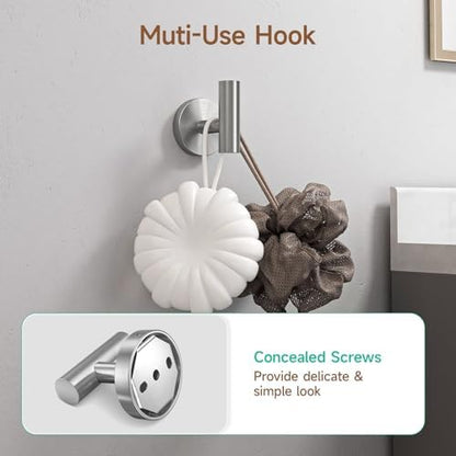 ushower 4pcs brushed nickel bathroom accessories set, 18-inch, front angle view