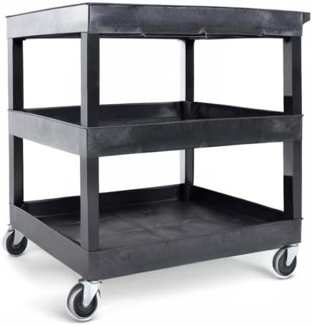 tubstr 3-tier rolling utility cart with wheels | on a desk or shelf