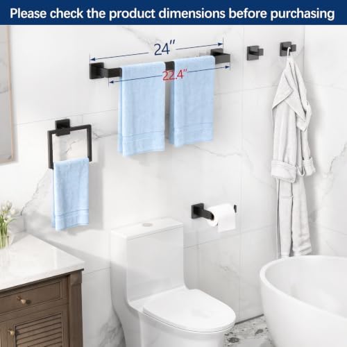 gypie bathroom accessories set wall mounted, 5-piece 24in on a desk or shelf