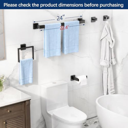 gypie bathroom accessories set wall mounted, 5-piece 24in on a desk or shelf