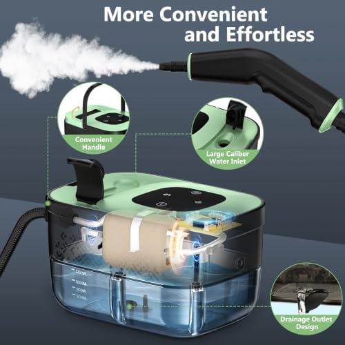 Steam Cleaner, Portable Steamer for Cleaning with 16pcs Accessories, 6-Level ...
