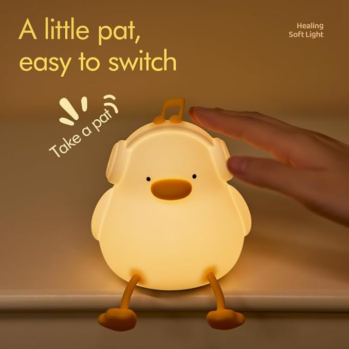 ATSUI Night Light for Kids, Squishy Duck Design, 3 Level Dimmable, Silicone - Image 4