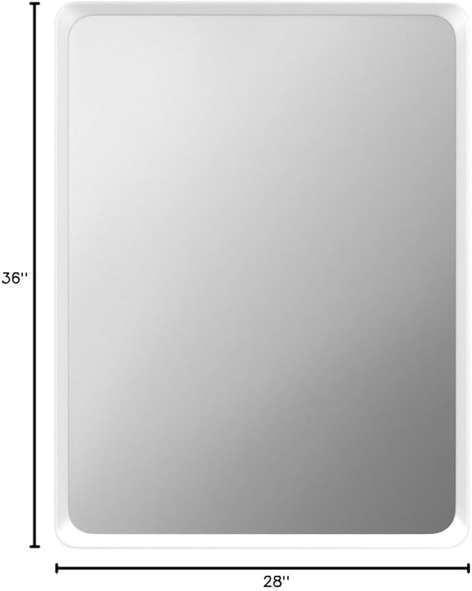 28x36 Brushed Silver Mirror for Bathroom, Nickel Silver Metal Framed Vanity - Image 8