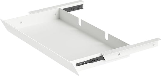 White Large Under Desk Mounted Sliding Drawer by GAXOMO