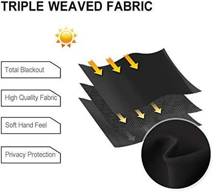 DWCN Black Blackout Curtains for Bedroom, Room Darkening Thermal Light Blocking - Image 5