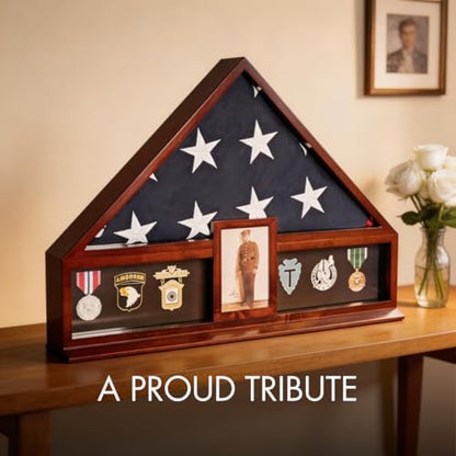 bey-berk custom personalized american flag display case for showing dimensions
