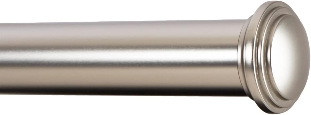 Ivilon Window Curtain Rod Decorative End Cap Design, 1 Inch Rod, 48 to 86 Inch. Satin Nickel