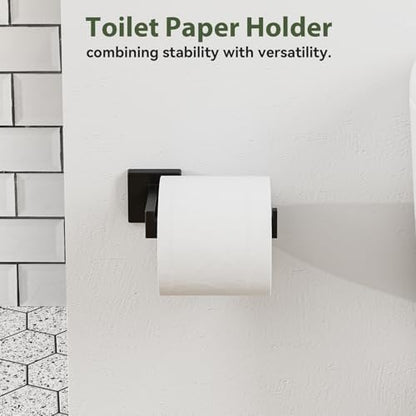 15-pieces matte black bathroom accessories, 24 inch bathroom showing dimensions