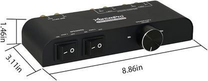 XtremPro 2 Way Speaker Switch, 1 in 2 Out Way Pair Stereo Speaker Selector - Image 4