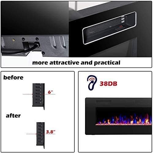 R.W.FLAME 42IN Recessed and Wall Mounted, The Thinnest Fireplace, Low Noise - Image 9