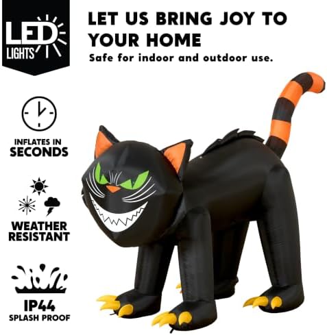 Joiedomi 7 ft Halloween Inflatables Outdoor Decoration, Blow Up Black Cat Inf...