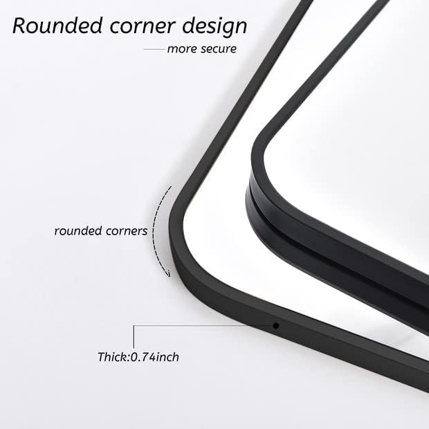 30" x 60"Bathroom Mirror, Matte Black Wall Mirror - Image 7