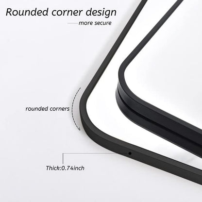 30" x 60"Bathroom Mirror, Matte Black Wall Mirror - Image 7
