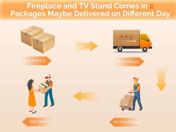 Bonnlo Fireplace TV Stand for 80 Inch TVs, LED Lighting, Media Console for - Image 8