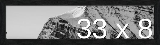 Frame It Easy 33 x 8 Black Grain Wood Frame by FrameItEasy