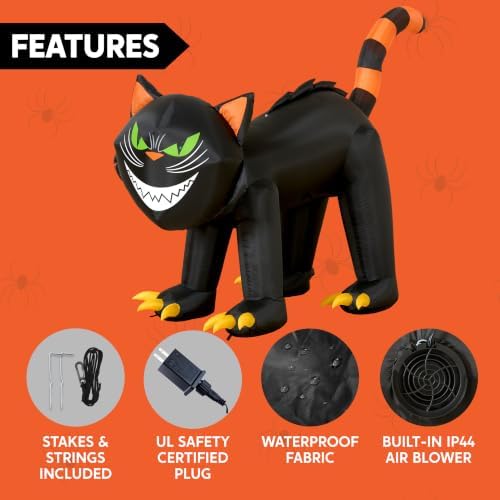 Joiedomi 7 ft Halloween Inflatables Outdoor Decoration, Blow Up Black Cat Inf...