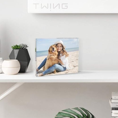 5x7 Acrylic Frame 30 Pack,20MM Thicker Frameless Clear Picture Frames | Freestanding Double Sided Magnetic Picture Frame,Acrylic Picture Frames for Desktop Display with Microfiber Cloth,Gift Ideal