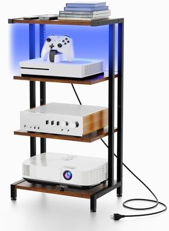 x-cosrack 16.5" small 4-tier av media stand with, close-up detail