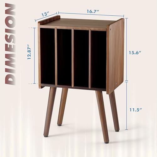 2bhome wooden record player stand, vinyl record storage, package contents