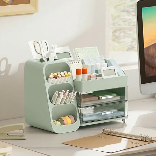 hblife desk organizer with pen pencil holder for, front angle view