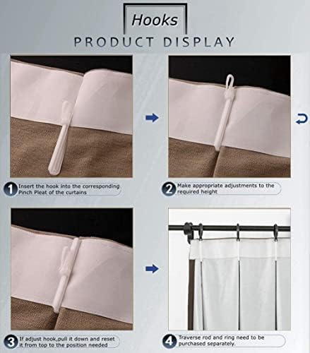 TWOPAGES White Linen Cotton Blend Pinch Pleated Curtain,52Wx96L | Linen Cotton Blend; Natural Texture; Pinch Pleats; Light Filtering; Window Treatment; Lined Drape for Living Room; 1 Panel