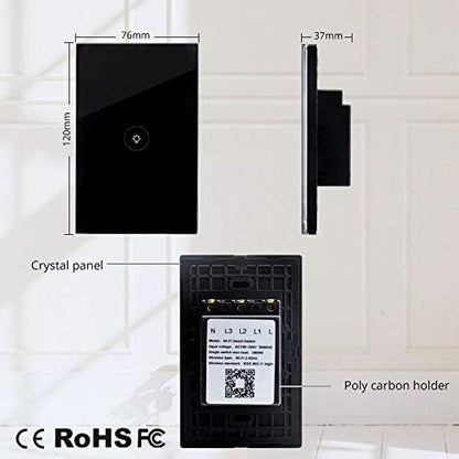 WiFi Smart Wall Touch Light Switch Glass Panel Wireless Remote Control by - Image 6