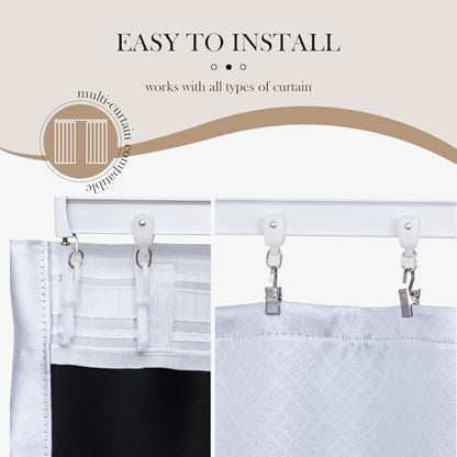 Flexible Ceiling Curtain Tracks, Ceilings Track for Curtains, Aluminum Curtains Track Ceilings Mount,Wall Mount Curtain Rail, Ceiling Curtain Rod, Sliding Curtain Tracks with Clips (White 9FT)