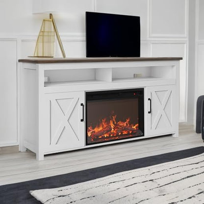 BELLEZE 58" Farmhouse Fireplace TV Stand - Image 5