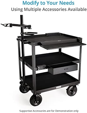 proaim bowado 36" 3-tier video camera cart, 200kg/440lb, side view