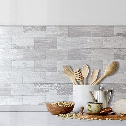 AULIGET 100 Piece Peel and Stick Backsplash PVC Tile, 3 Inch x 6 Inch White - Image 4