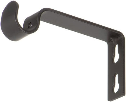 Ivilon Fixed Brackets for Curtain Rods - for 1/2 or 5/8 Inch Rods. Set of 2 - Antique Black