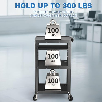 pochar steel av cart on wheels - rolling, package contents