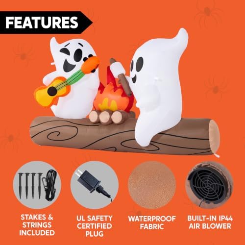 Joiedomi 6ft Long Halloween Inflatable Ghost Outdoor Decoration, Cute Blow Up...