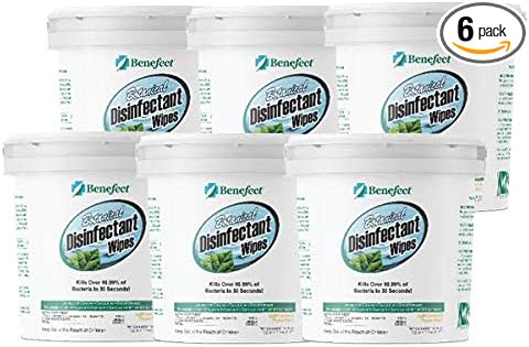 Benefect Botanical Disinfectant Wipes – 1, 500 Sanitizing Wipes. 6 Pack of 250 by Benefect