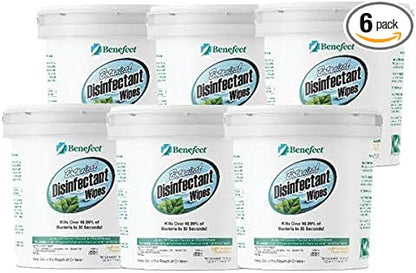 Benefect Botanical Disinfectant Wipes – 1, 500 Sanitizing Wipes. 6 Pack of 250 by Benefect