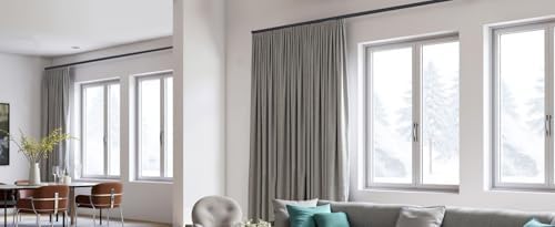 Flexible Ceiling Curtain Tracks, Ceilings Track for Curtains, Aluminum Curtains Track Ceilings Mount,Wall Mount Curtain Rail, Ceiling Curtain Rod, Sliding Curtain Tracks with Clips (White 9FT)