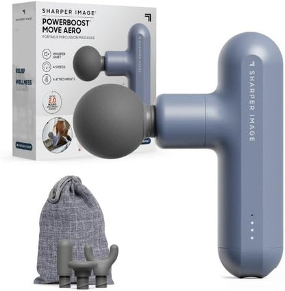 Sharper Image Powerboost Move Aero 3.0 – Mini Percussion Massage Gun| Updated by SHARPERIMAGE