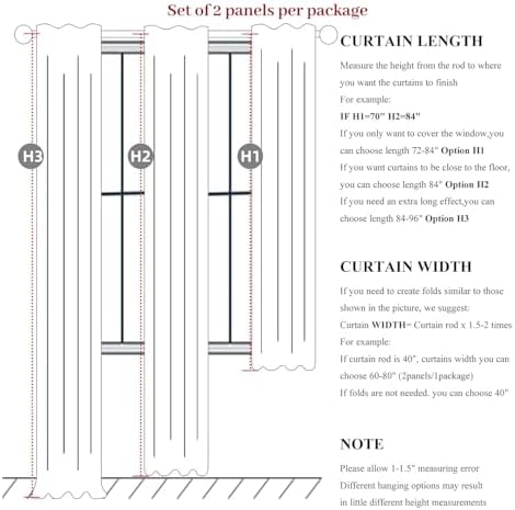 qjmydeco 100% blackout curtains 45 inches long 2, close-up detail