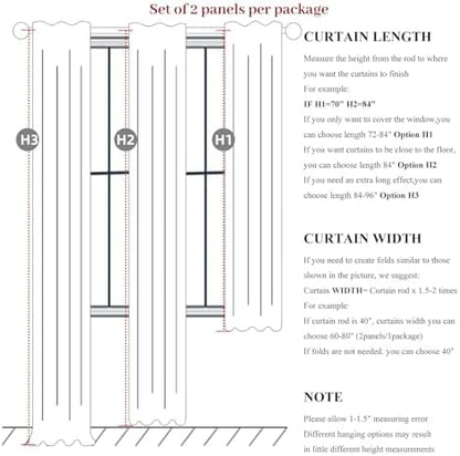 qjmydeco 100% blackout curtains 45 inches long 2, close-up detail
