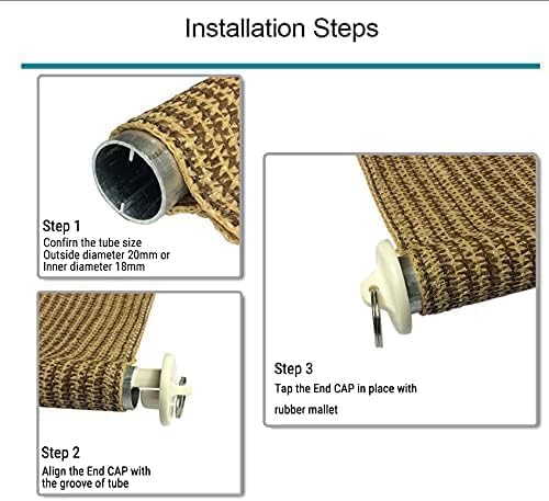 Coolaroo Sun Shade Replacement Bungee Kit & End Cap, 1 Set, Beige | Weather Resistant, For Outdoor Roller Blinds and Shades