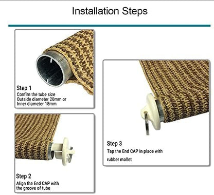 Coolaroo Sun Shade Replacement Bungee Kit & End Cap, 1 Set, Beige | Weather Resistant, For Outdoor Roller Blinds and Shades